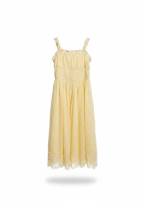 Rada Light Yellow Cotton-Blend Maxi Dress with Lace Inserts Berenice |  | 22RADALIGHT YELLOW